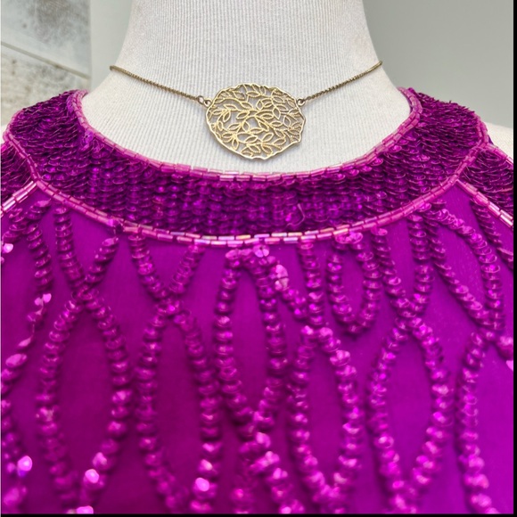 Vintage Silver Gold Filigree Necklace Pendant Statement Cocktail Delicate Floral - Picture 4 of 16